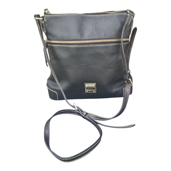 Dooney & Bourke Handbags - Dooney & Bourke Black Pebble Grain Crossbody Shoulder Bag Black Pockets